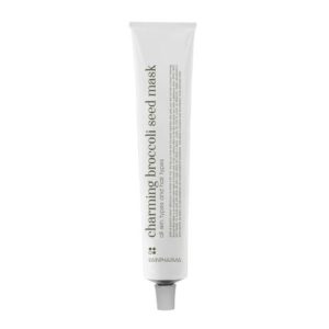 witte tube met groene tekst (charming broccoli seed mask)